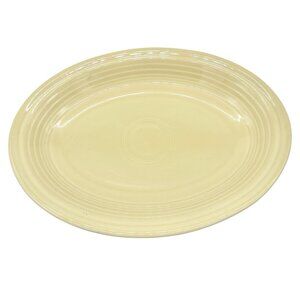 Fiesta HLC USA Vintage Yellow Oval Serving Platter Dish 11" Long Ceramic